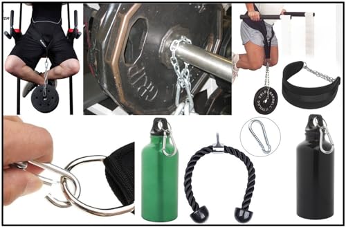 Black & Silver Zinc-Galvanized Heavy Duty Bushcraft Carabiner Spring Snap Clip Link Hooks 200-500lb Load 2, 6 & 12 Packs - color: 5cm (2.0in) Silver 12 Pack