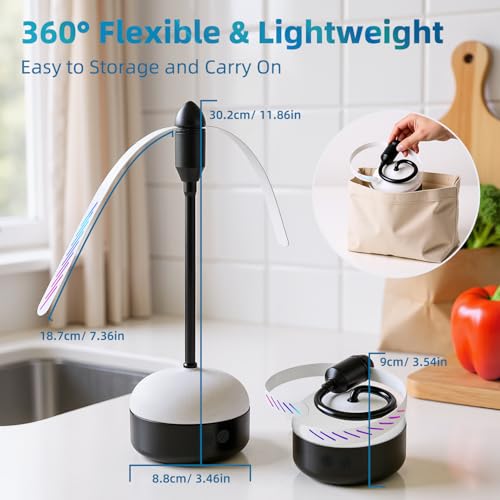 2 Pack Fly Fans for Tables Rechargeable, Indoor or Outdoor Use, Ideal for Camping, Party, Restaurant, Kitchen, and BBQ,with Tabletop and Hanging Hook Option.
