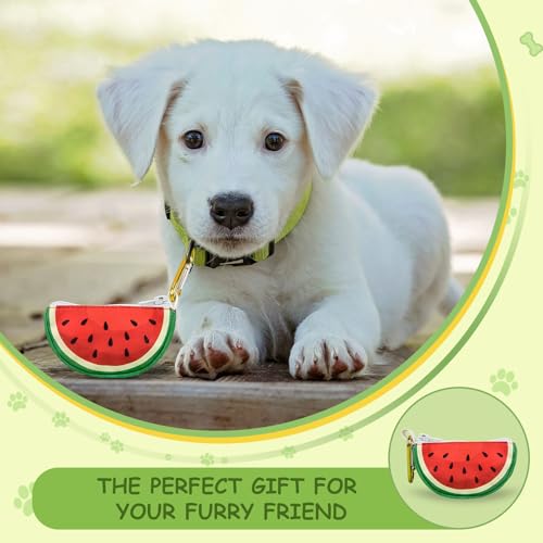 Convenient Dog Poop Bag Holder Leash Attachment with Zipper Case for Potty Bags - Trash Bag Carrier Accessory Dispenser for Poo Bags,Watermelon,Medium | Zippered case keeps potty bags secure and easy to access; convenient leash attachment and trash bag ca