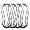 3.15 Inch 4 Pack Spring Snap Hook Carabiner, Cable Machine Accessories for Home Gym Pulldown Attachment, Exercise Machine, Heavy Duty Steel Clip for Outdoor Fitness - size: 3 Inch