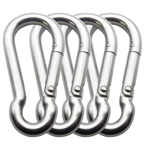 3.15 Inch 4 Pack Spring Snap Hook Carabiner, Cable Machine Accessories for Home Gym Pulldown Attachment, Exercise Machine, Heavy Duty Steel Clip for Outdoor Fitness - size: 2.75 Inch