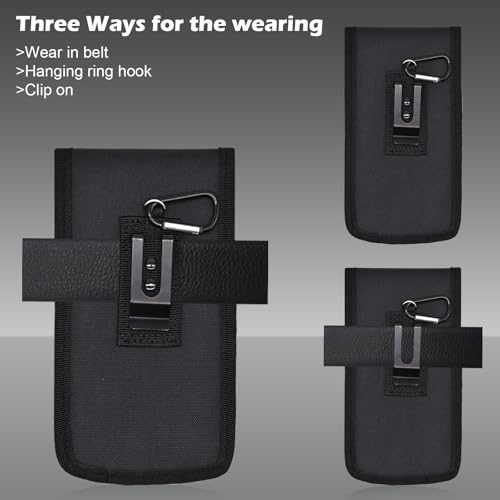 Belt Tool Pouch, Tactical Utility Organizer with Cell Phone Holder, Durable Heavy-Duty 1000D Nylon EDC Multitool Holster with Multi-Pockets for Electricians, Handymen, Work, Hiking - color: Black