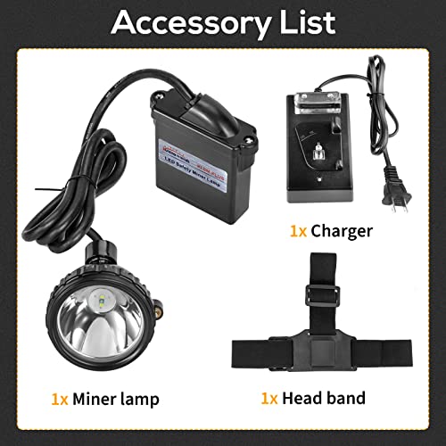 Super Bright Safety Mining Light Rechargeable LED Miner Headlamp, Explosion-Proof Waterproof Hard Hat Cap Lamp, High Lumens Head Torch Flashlight for Mining, Hunting, Camping, Hiking, and Outdoor Work - size: KL8M.Plus