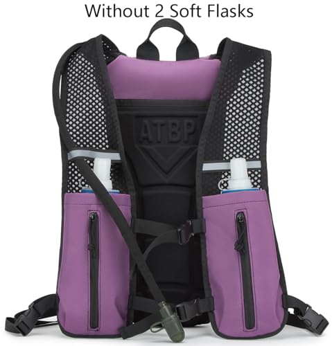 Running Hydration Vest Pack Tactical 3L Water Bladder Backpack Bag for Cycling Marathon Hiking Daypack Men & Women - color: Purple Deep