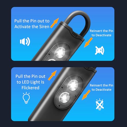 Halo-Siren Keychain, HaloSiren Personal Safety Alarm - 130db Loud Alarm Keychain with LED Strobe Light, Compact Emergency Siren (Double Flashing Lights - Orange + Copper Ring) - color: Double Flashing Lights - Orange + Copper Ring