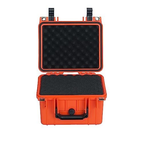 MEIJIA Portable All Weather IP67 Waterproof Camera Case,hard case with Customizable Fit Foam,Fit Use of Drones,Camera,Equipments,10.62 x9.68x6.87inches(Orange) - color: Orange, size: 10.62 x 9.68 x 6.87 inches