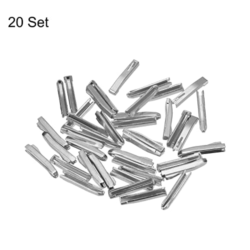 uxcell 20 Sets Double Open Zipper Repair Latch Kits, #8 Insert Pins for Jacket Coat Two-Way Separating Zippers, Silver Tone - color: Silver Tone, size: #8