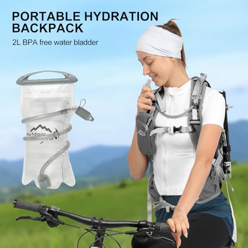 IX INOXTO 20L Hydration Backpack, Waterproof Hiking Internal Frame Backpacks with 2L Hydration Water Bladder and Rain Cover for Men, Lightweight Travel Daypack for Cycling,Camping,Ski (grey) - color: Grey