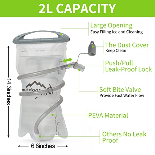 IX INOXTO Hydration Pack Backpack, Lightweight Water Backpack with 2L Hydration Bladder Daypack for Men Women,Running Hydration Vest for Trail Running Hiking Cycling Race Climbing - color: Fruit green