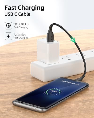 USB C Cable Short 1FT 3Pack, 12 inch USB Type C Fast Charger Cord for Galaxy S25 S9 S8 Plus Note 9 8, Power Bank and Other USB-C Devices - size: 1FT