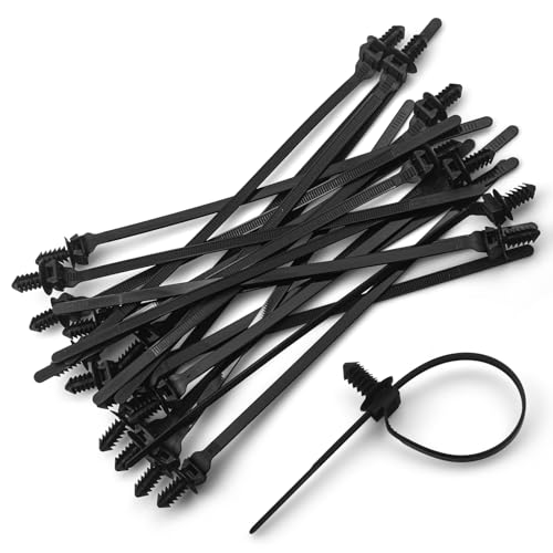 40PCS Push Mount Cable Zip Tie 8.3 x 0.2 inch Self Locking Cable Strap Push Mount Cable Ties Nylon Car Mount Wire Tie Car Fastener Cable Clips Wraps for Indoor Wire Tying - size: 40 Pcs