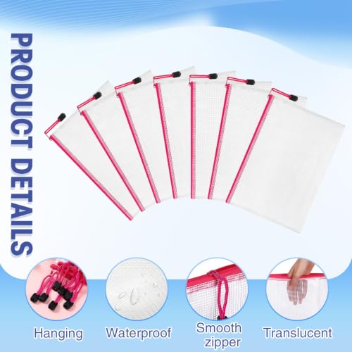 Jetec 32 Pcs Mesh Zipper Bags Bikini Organizer,Rose Red,9 x 7 Inch - color: Rose Red, size: 9 x 7 Inch