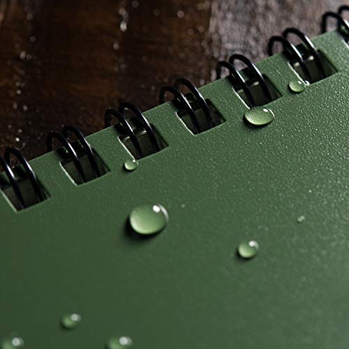 Rite In The Rain Weatherproof Side Spiral Notebook, 4.625" x 7", Green Cover, Universal Pattern (No. 973), 7 x 4.875 x 0.375 - color: Green, size: 1 Pack, style: Universal