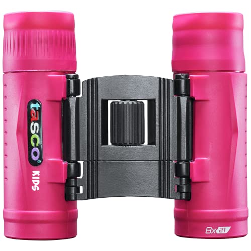 Tasco Kids Binoculars 8x21, Compact Binoculars for Kids Ages 3-12, Great for Adventures, Hiking, Camping, Travel, Bird Watching - color: Pink