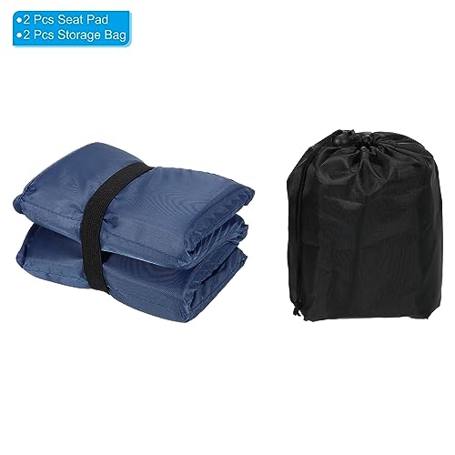 Generic 15.7" x 11.6" x 0.4" Foldable Hiking Seat Pad, 2 Pack Cushion Sitting Pads Foam Mat Ultralight Waterproof for Outdoor Camping Picnic Stadium, Navy Blue