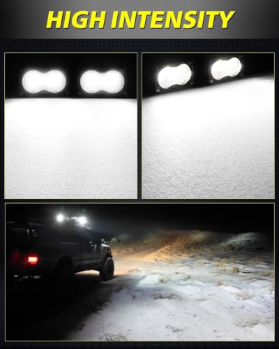 Diffused LED Pods 3 Inch 40W CREE LED Auxiliary Work Lights | High Intensity CREE LEDs Scene Lights Ditch Camper Fishing Area Lights for Trucks Pickup Camper Tractor Trailer SUV - color: White