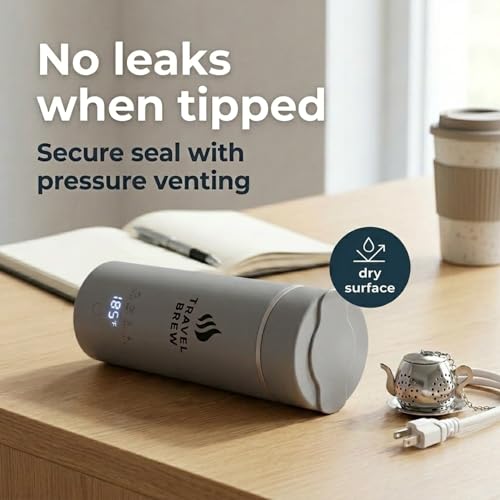 Portable Travel Kettle with Tea Infuser- Mini Electric Kettle with 4 Temperature Settings, with Auto Shut-Off & Boil Dry Protection (Gray) - color: Gray