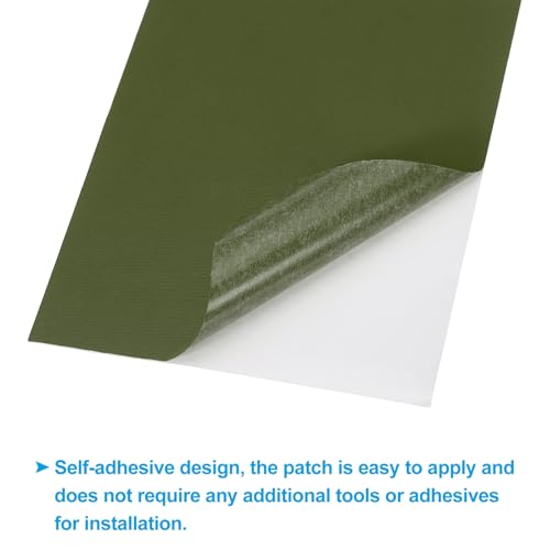 PATIKIL Down Jacket Repair Patch 6" x 8", 10 Pack Self Adhesive Nylon Fabric Patch for Tent Clothes Outdoor Camping Gear, Army Green - color: Army Green