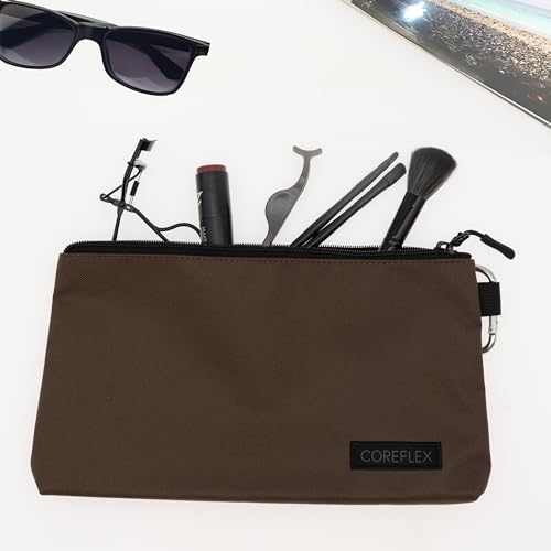 COREFLEX Premium Tool Pouch Zipper Bag, Small Tool Bag, Multipurpose Storage pouch, Heavy duty Flat Bottom Tool bag with YKK Zipper (6 pack Combo mixed size) - size: 6 pack Combo mixed size Khaki