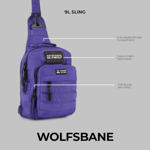 WOLFpak Tactical Sling Bag for Concealed Carry, EDC | Everday Crossbody Daypack - color: Wolfsbane Purple