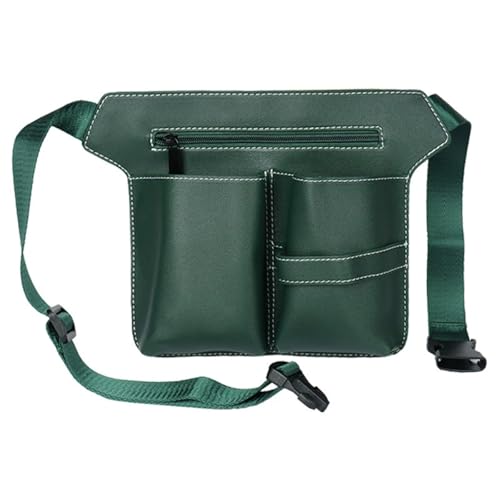 Scissor Bag,Barber PU Leather Waist Pouch,Professional Hairdressing Tools Storage Holster with Waist Belt,Hairstylist Waist Belt,Professional Hairdressing Tools Storage Holster - color: Green