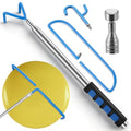 Dreyoo Telescoping Pickup Tool Magnetic Pole with Hook | Telescopic Push Pull Rod Grabber, Disc Golf Retriever Pole, Wire Reacher Grabber, pickup Tool, Universal Thread - size: 41*6*5 cm, style: 3 Hook