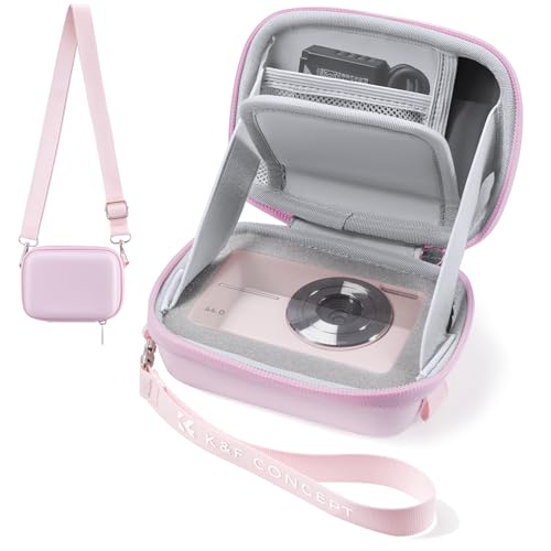 K&F CONCEPT Carrying Case for Digital Camera | Small Hard Shell Protective Case, Compatible with CAMKORY, for Kodak Pixpro FZ55/FZ45,for Canon PowerShot (Case Only), BE01 - color: Pink
