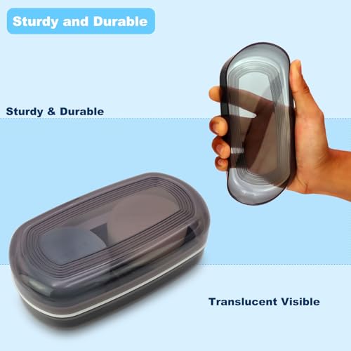 HAYSNA Solid Shampoo Bar Holder, Large Bar Soap Holder, Travel Soap Container, Soap Box with Draining Layer, Soap Case for Bathroom, Traveling, Gym, Camping (Black Style-1-Large) - color: Black Style-1-large