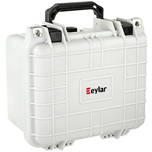 Eylar Small 10.62" Gear, Equipment, Hard Camera Case Waterproof with Foam TSA Standards (White) - color: White