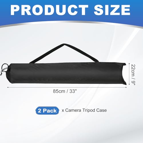 PATIKIL 33 x 9 Inch Tripod Carrying Case, 2 Pack Camera Tripod Carrying Bags Oxford Cloth Padded Bag for Camera Gear Mic Light Stand Sheet Music Photography Accessories, Black - size: 33 x 9 Inch