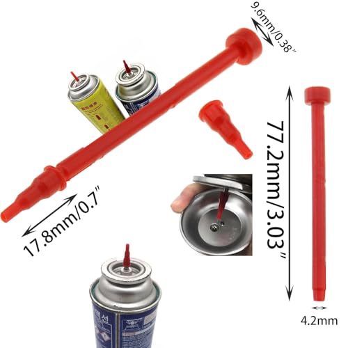 DGZZI 2 Sets Red Gas Canister Refill Nozzle Gas Cartridge Converter Gas Refill Adapter Lighter Exhaust Lever Adapter Connector