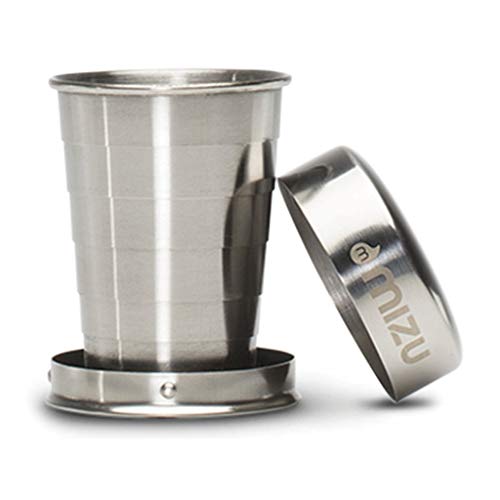 Mizu - Collapsible Shot Glass | 2 oz. Stainless Steel | Bpa Free (W02AMZASGNS) - color: Stainless, size: 2 Ounces