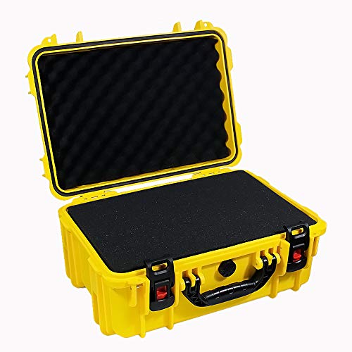 Waterproof Hard Shell Case with DIY Customizable Foam Insert 19 x 14 x 8in - color: Yellow