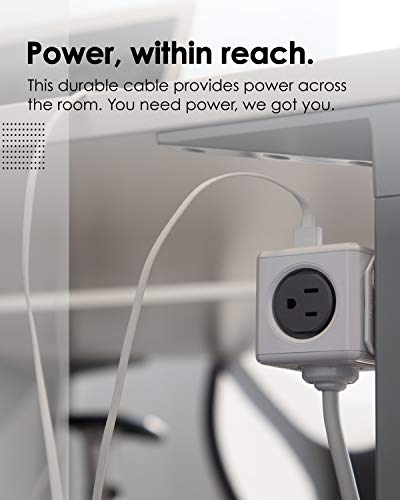 Allocacoc PowerCube USB Power Strip Surge Protector, 4 Outlets 2 USBs 5ft Cord Mounting Dock & Removable Tape, Compact Travel Plug Cube for Cruise Home Office Dorm 15A 1875W ETL Certified Green - color: Green