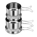 18/8 Stainless Steel Camping Cook Pot Set of 4 pcs