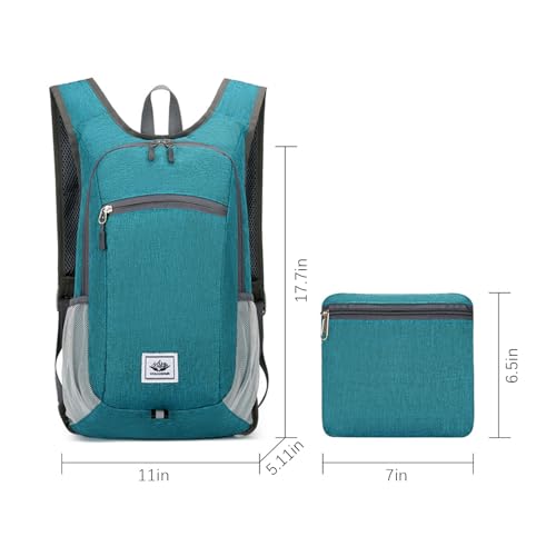 DOJUNS Hiking Backpack 15L Small Travel Backpack Lightweight Foldable Daypack Packable Camping Backpacks for Women Men (Dark Grey) - color: Dark Grey