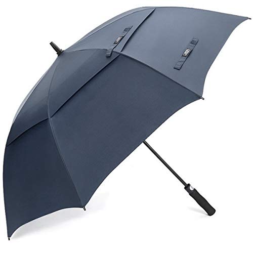 G4Free 47/54/62/68/72 Inch Golf Umbrella Windproof Auto Open Large Umbrella | Oversized Stick Umbrella, Extra Large, Vented Double Canopy, Waterproof 210T Pongee Fabric, Fiberglass Frame, EVA Foam Handle - color: Navy Blue, size: 47 inch