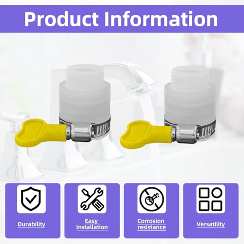 14Pcs Faucet Adapter Kit, Universal G1/2 Brass12-in-1 Multi-Connection Set | Multi-function faucet adapters, universal G1/2 thread, suitable for kitchen, garden and washing machine plumbing connection