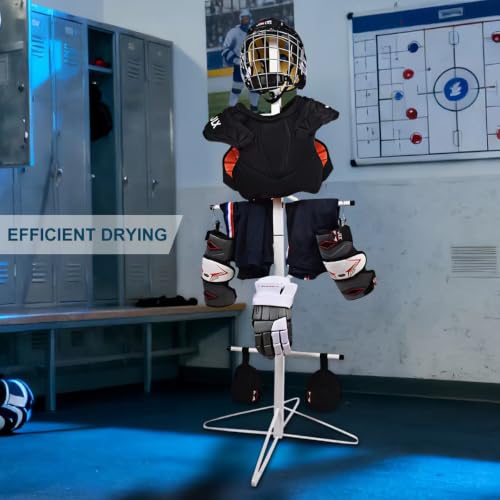 Hockey Gear Drying Rack Metal Hockey Drying Rack for Storing Adult and Child Sports Equipment 4 Additional Hanging Clips