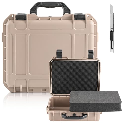 Relaxweex 11.3 x 8.7 x 4.2 Inch Hard Case, Grid Shell, Tan - color: Tan, size: 11.3 x 8.7 x 4.2 Inch, style: Grid Shell