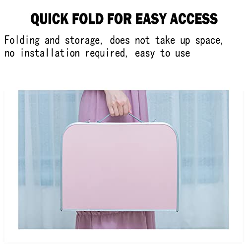 Portable Folding Table - Small Outdoor Folding Table, Suitable for Travel, Camping, Beach, Barbecue, Picnic, Party, Patio (Pink) - color: Pink