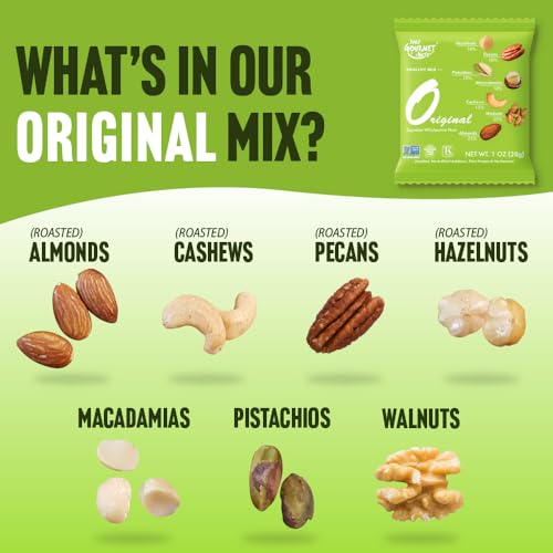 Daily Gourmet Nuts - Unsalted Mixed Nuts Snack Packs/Individually Wrapped Snacks/Nut Snacks/No Peanuts/Healthy Trail Mix Individual Packs/Deluxe Assorted Snacks - size: 1 Ounce (Pack of 24)