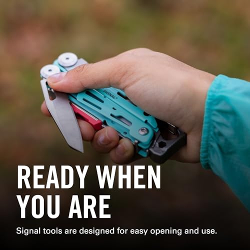 LEATHERMAN Signal 19-in-1 Multi-Tool, Aqua and Silver | Ferrocerium Fire Starter, Emergency Whistle & Diamond-Coated Sharpener for Camping, Hiking & Survival, Made in USA - color: Aqua/Silver