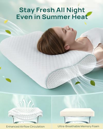 Releep Cervical Neck Pillow, Side Sleeper Pillow for Neck Pain Relief, Adjustable Contour Pillow for Sleeping, Ergonomic Memory Foam Pillow, Orthopedic Cooling Pillow Back Stomach Sleeping, Queen Size - size: Queen Size: 23.6"L x 13.8"W Medium