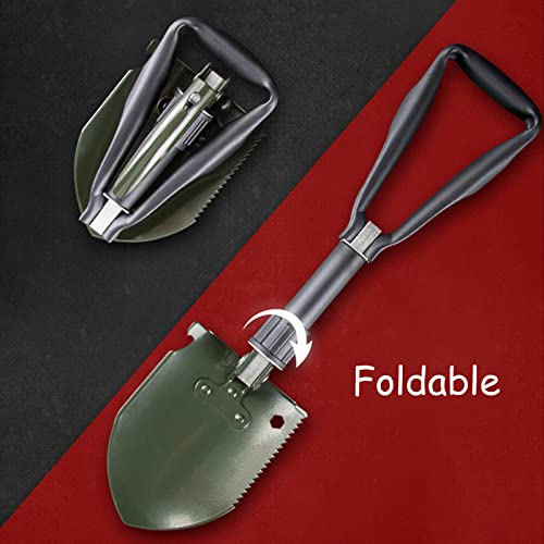 Camping Shovel Folding Spade Multifunction Backpacking Shovel Steel for Outdoor Camping Garden (CL501-46cm)