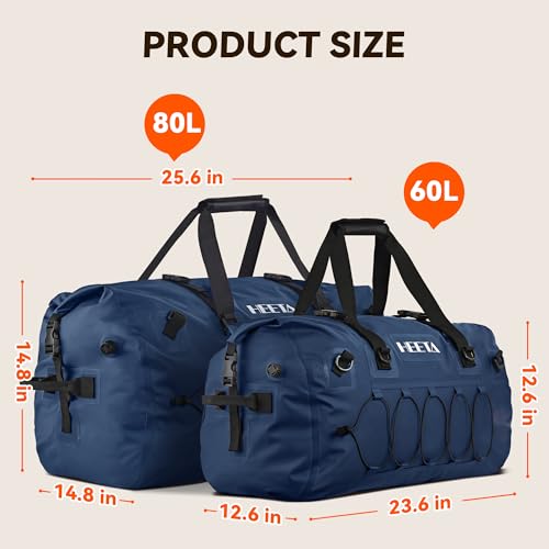 HEETA Waterproof Duffel Bag Travel Motorcycle Dry Bag Backpack 60L/80L/110L - color: Dark Blue, size: 80L