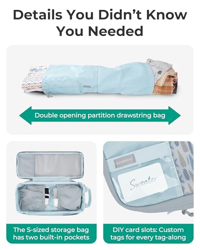 BAGSMART Compression Packing Cubes for Travel Essentials - color: Starlight Bluen, size: Set of 6