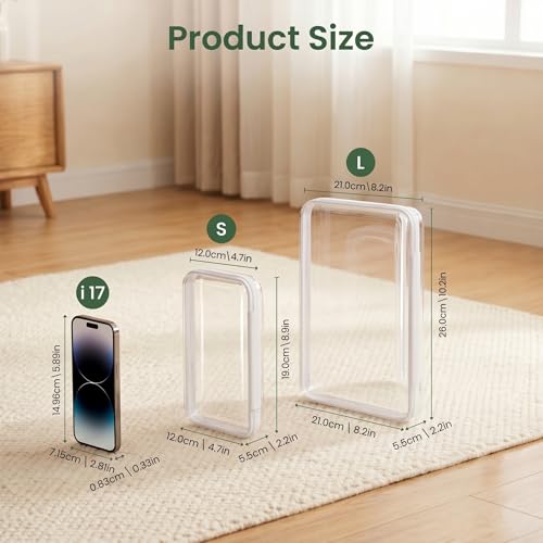 3Pcs Clear Hard Shell Zipper Case, Water Resistant Travel Pouches SSL | Diaper bag, makeup, toiletry & toy storage; rigid PET protects from crush, water and dust, with assorted sizes for daily use. - size: 3PCS 2S+L