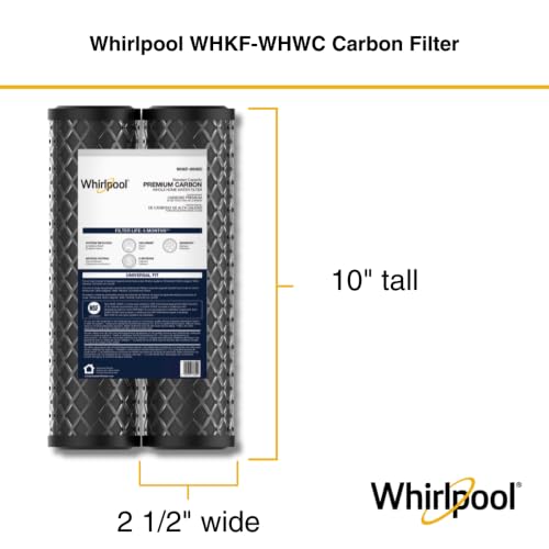 Whirlpool 5-Micron 10 x 2.5 inch CTO Replacement Water Filter WHKF-WHWC, Carbon Wrap Cartridge Reduces Chlorine Taste & Odor, NSF Certified for Whole House Sediment and Drinking Filtration System - color: WHKF-WHWC