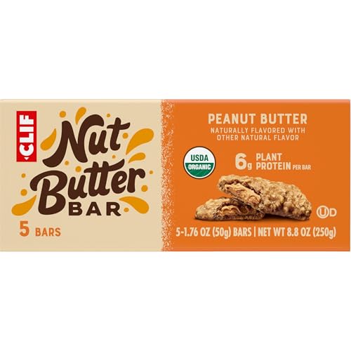 CLIF Nut Butter Bar - Peanut Butter - Energy Snack Bars - Non-GMO - USDA Organic - Plant Based - Low Glycemic - 1.76 oz. 5 Count (Pack of 6) - size: 5 Count (Pack of 6)